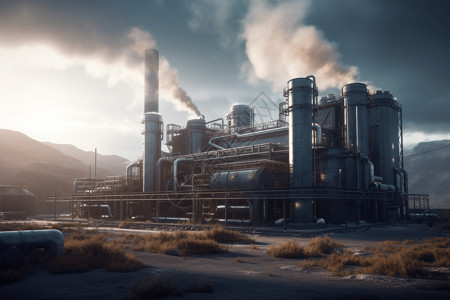 工业科技的地热厂背景图片