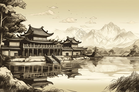 中国建筑背景图片