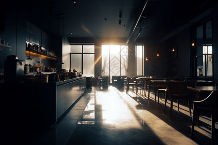 光线暗的咖啡馆背景图片