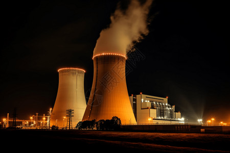 冒烟的核电站图片