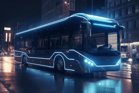 低碳旅游行驶中的新能源客车设计图片