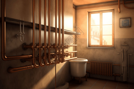 黄铜配件供暖系统水管设计图片
