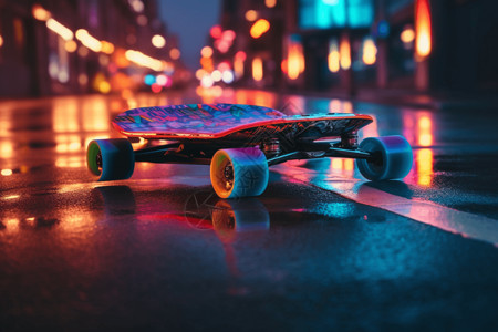 街头的滑板车图片