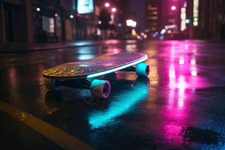 城市中的滑板车背景图片