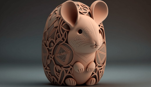 陶瓷diy可爱的动物黏土小老鼠插画