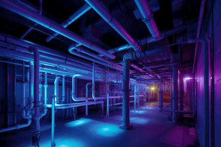 工厂内部能量转化的管道设计图片