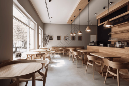 现代化的咖啡屋背景图片