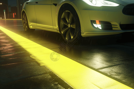 汽车线速素材停放在安全线以内的电动汽车设计图片