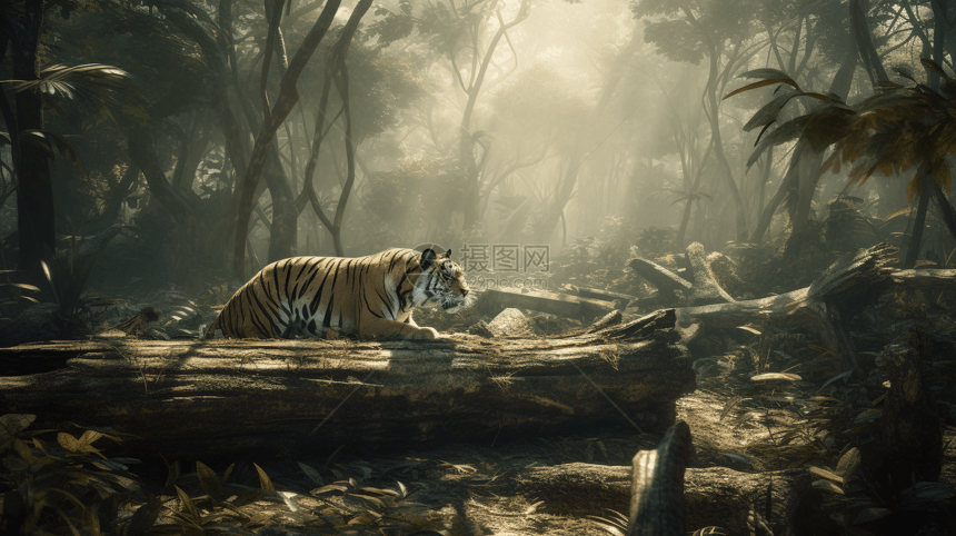 森林里的孟加拉虎图片