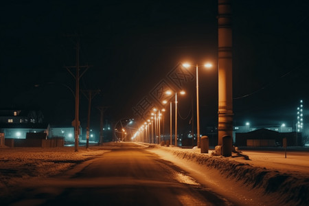 道路上的路灯背景图片