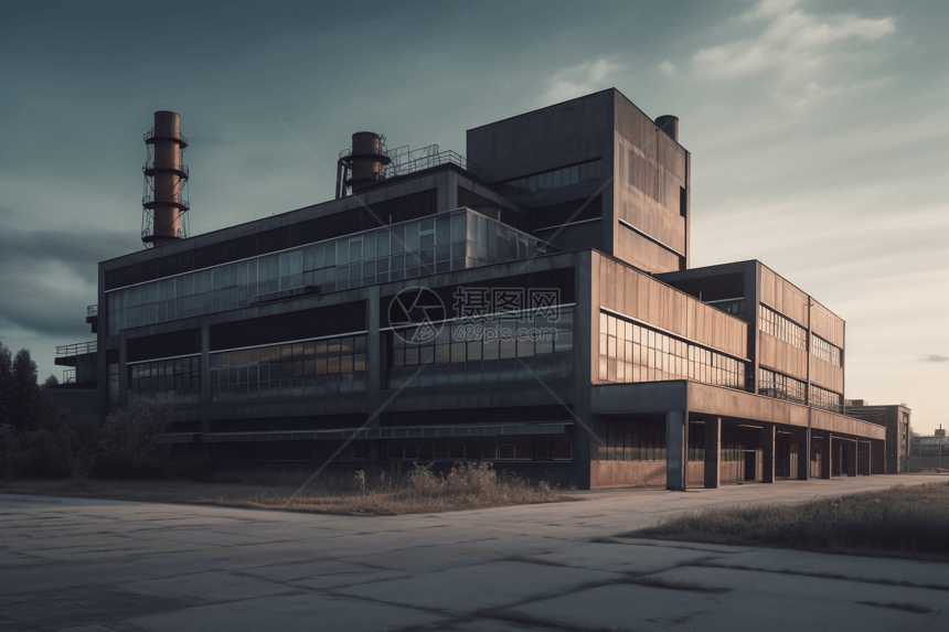 荒废的工业建筑图片