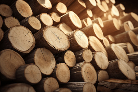 堆放的原木树轮木业高清图片