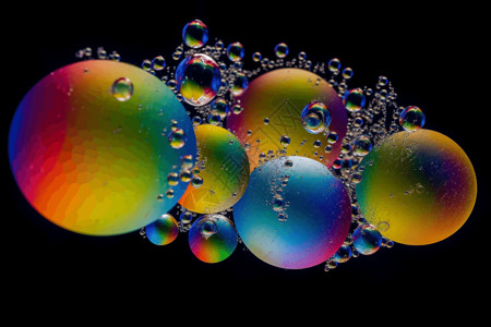 高清水泡素材彩色肥皂泡，高清插画