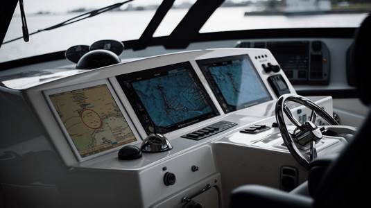 船上的GPS导航背景图片