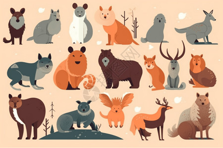 各种各样的野生动物背景图片