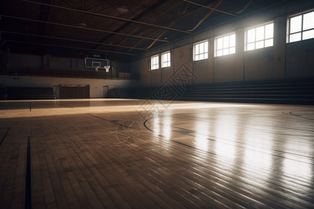 体育馆内的篮球场图片