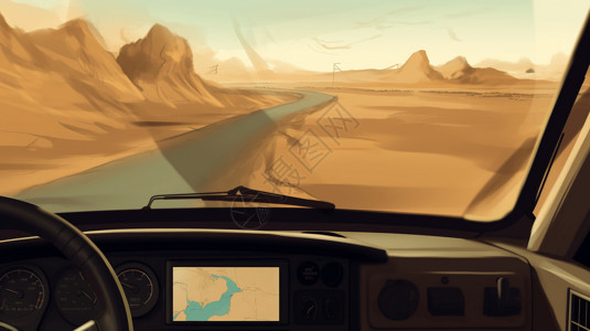 沙漠中使用GPS导航图片