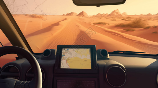 沙漠中的GPS导航背景图片