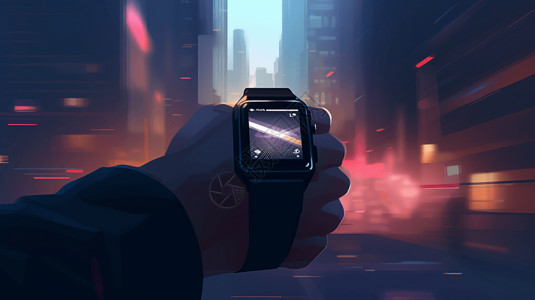 科技智能手表一款支持GPS的智能手表插画