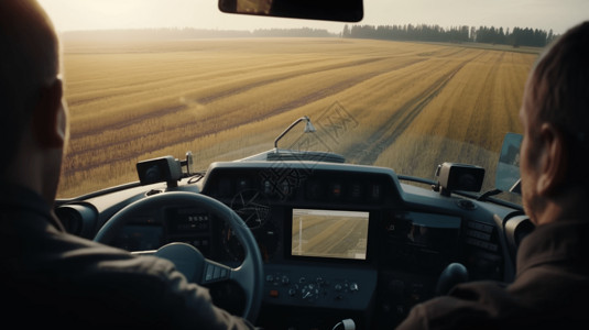 全球导航设备在大型农田上使用GPS背景