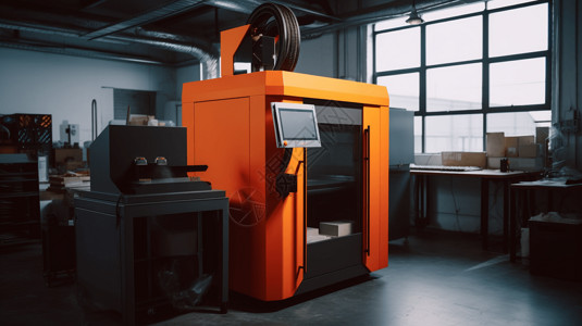 工厂中3D打印机背景图片