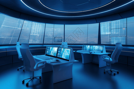 系统网络科技感系统控制室背景