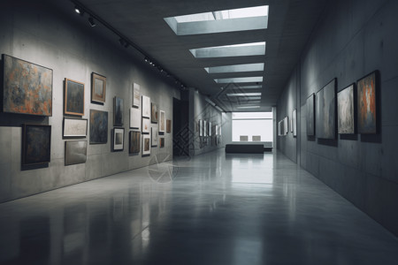 现代主义的画廊空间背景图片