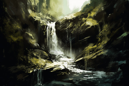 山川瀑布背景图片