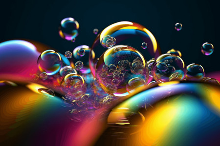 透明水泡气泡彩色透明泡泡插画