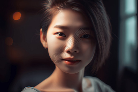 中国短发美女背景图片