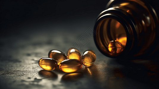 药片药品保健品鱼油瓶和胶囊设计图片