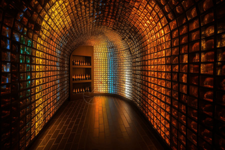 酒窖墙色彩斑斓的酒窖设计图片