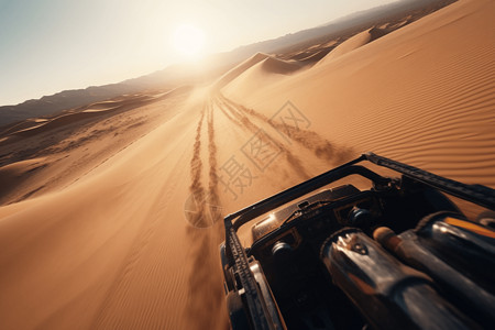 自动驾驶汽车驰骋沙漠图片