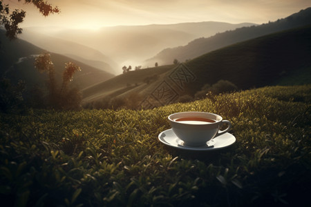 茶饮茶圃图背景图片