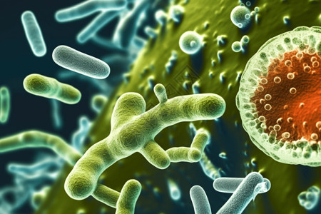 微观细菌病原体3D概念图图片