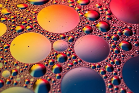彩色气泡泡彩色油墨泡滴图设计图片