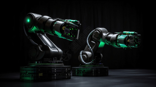 绿色机器人手臂背景图片