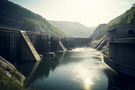 水电能源大型水库照片背景