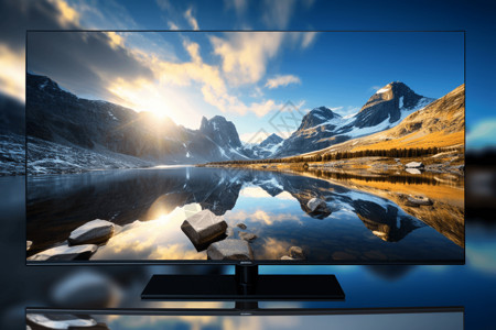 电视显示屏高清屏幕里的山水背景