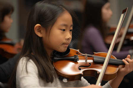 学生练习小提琴背景图片