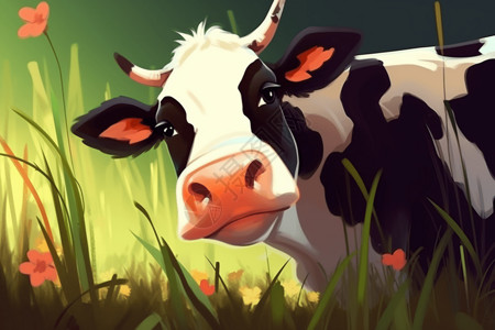 卡通奶牛背景图片