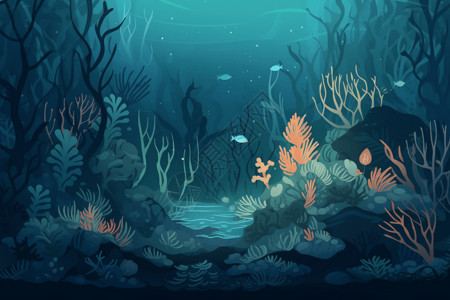 海底的水草背景图片