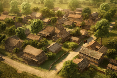 古代村庄图片