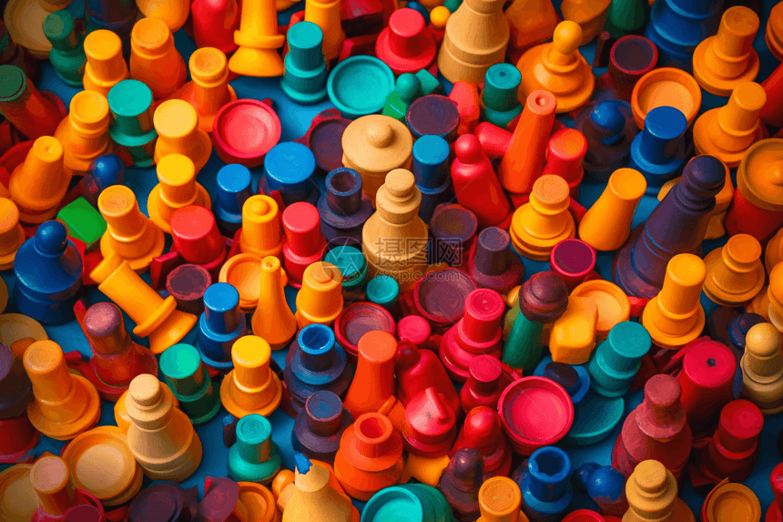 彩色塑料游戏棋子图片