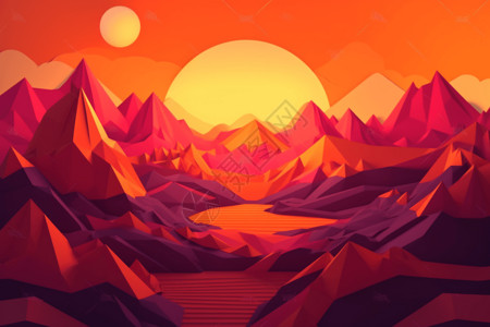红色的山背景图片