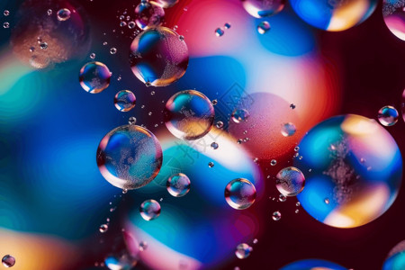 彩色漂浮球凌乱的水泡沫背景