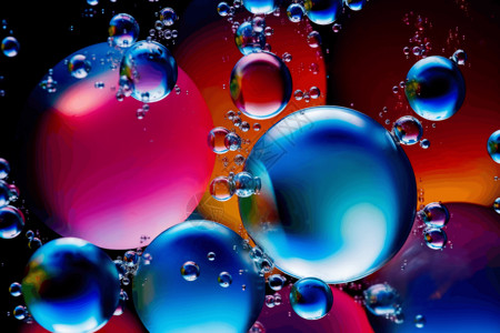 蓝色的水泡泡的泡沫背景图片