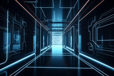 虚拟工作室未来虚拟走廊设计图片