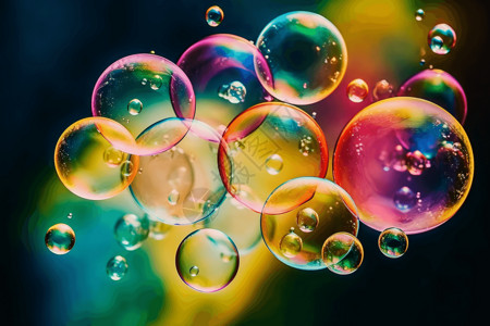 飞舞的泡泡飞舞的彩色肥皂水泡泡插画