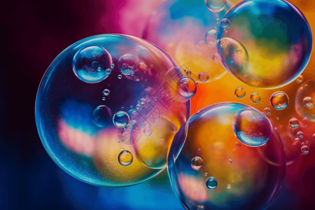 彩色漂浮泡泡很大的肥皂泡泡背景